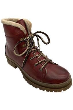 Miz Mooz Women's Auburn Leather Cozy Lined Lace-Up Boots Bordeaux - Medium